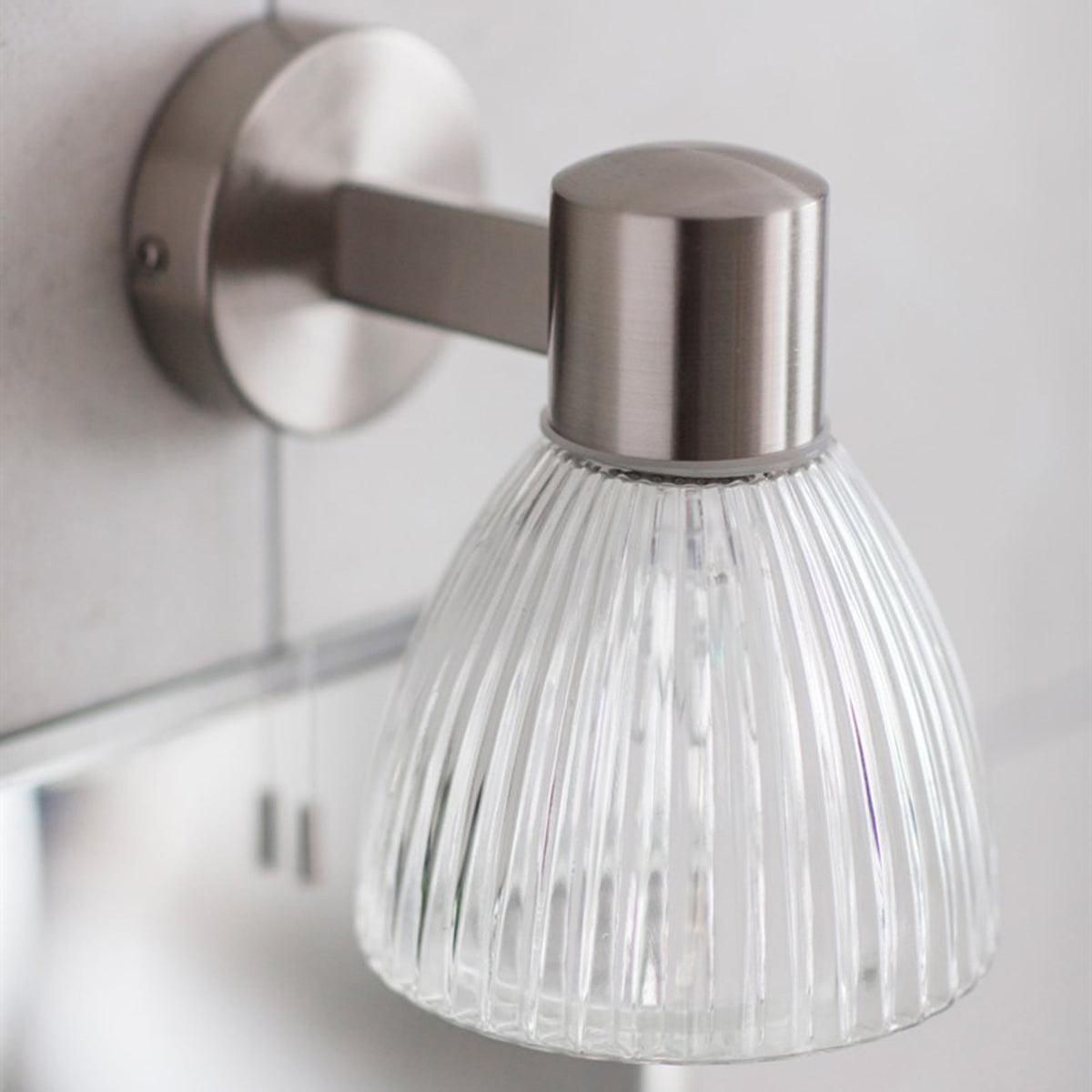 Campden Switched Satin Nickel Bathroom Wall Light