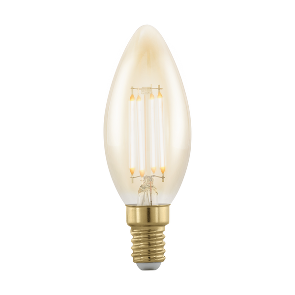 E14 Amber Dimmable Extra Warm LED Candle 4W 1700K 320lm