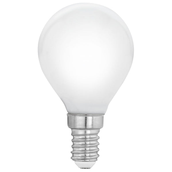 A single, frosted white LED golf ball light bulb with a small screw cap.