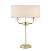 Nixon 2 Light Brass Effect Table Lamp with Vintage White Shade