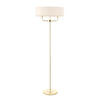 Nixon 2 Light Brass Effect Floor Lamp with Vintage White Shade