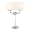 Nixon 2 Light Bright Nickel Table Lamp with Vintage White Shade