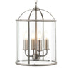 Lambeth 4 Light Pendant in Satin Nickel with Clear Glass