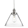 Pyramid Chrome Pendant With Clear Glass Shade