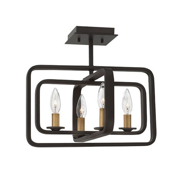 Quentin 4 Light Chandelier Pendant or Semi Flush in Buckeye Bronze