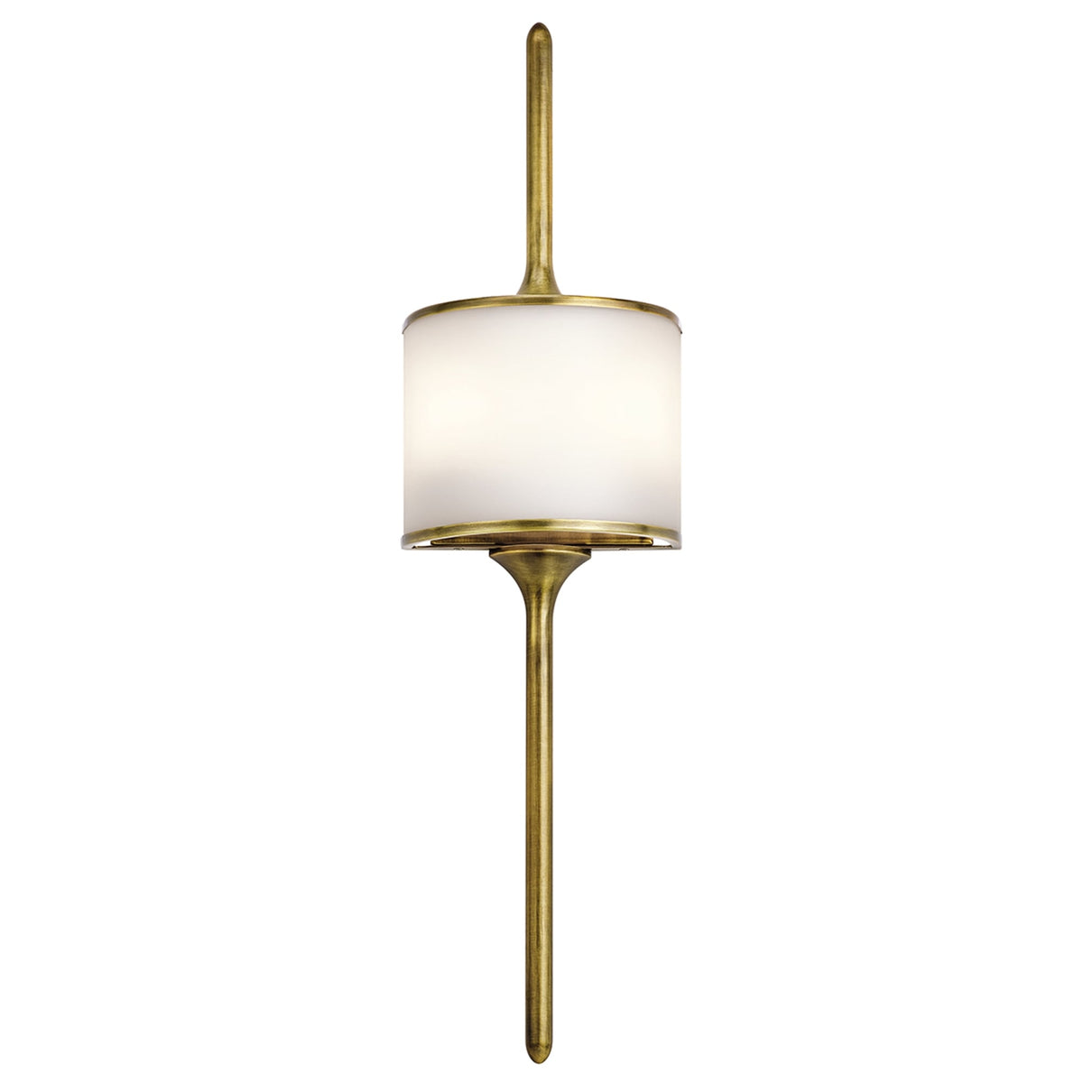 Mona IP44 2 Light Large Wall Light in Natural Brass
