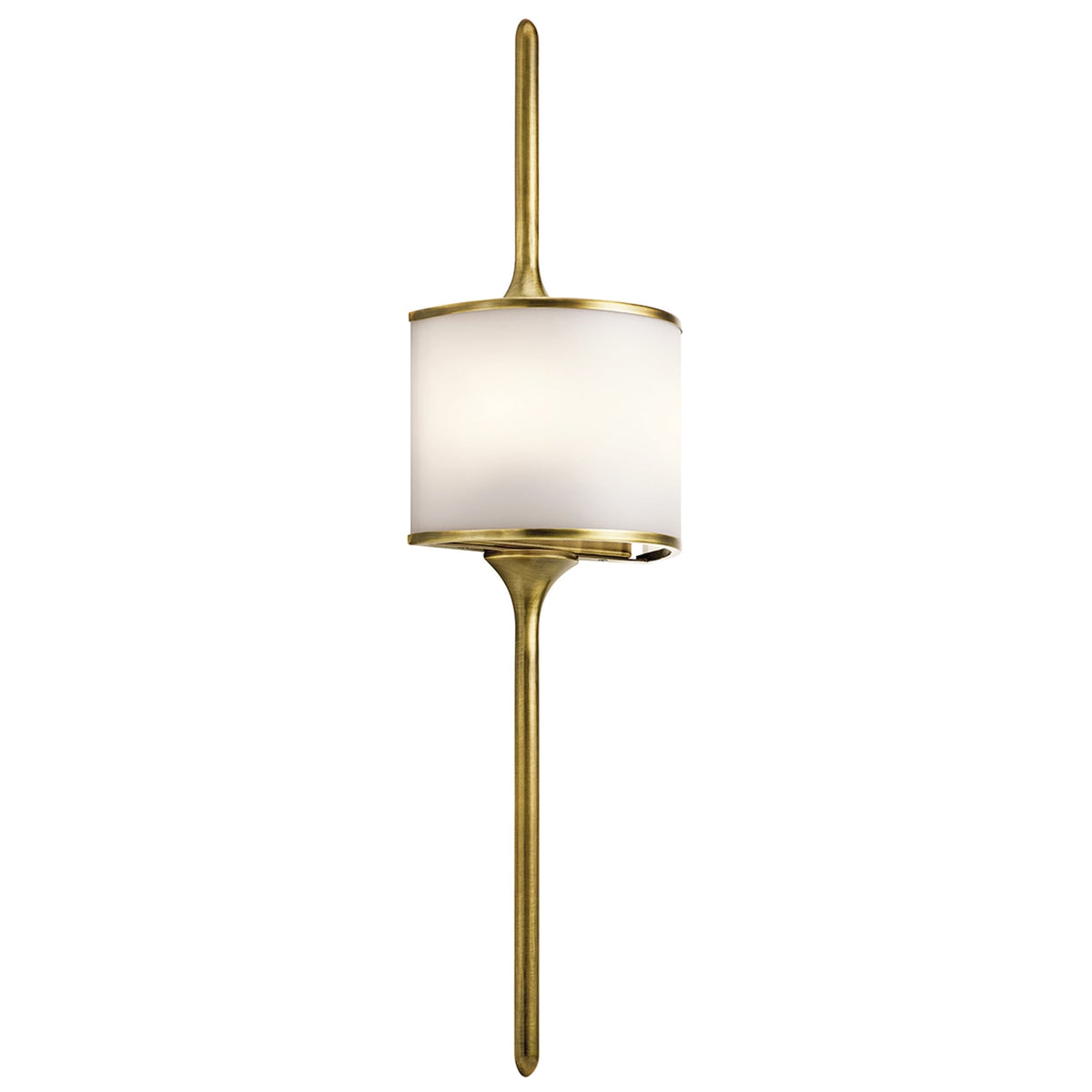 Mona IP44 2 Light Large Wall Light in Natural Brass