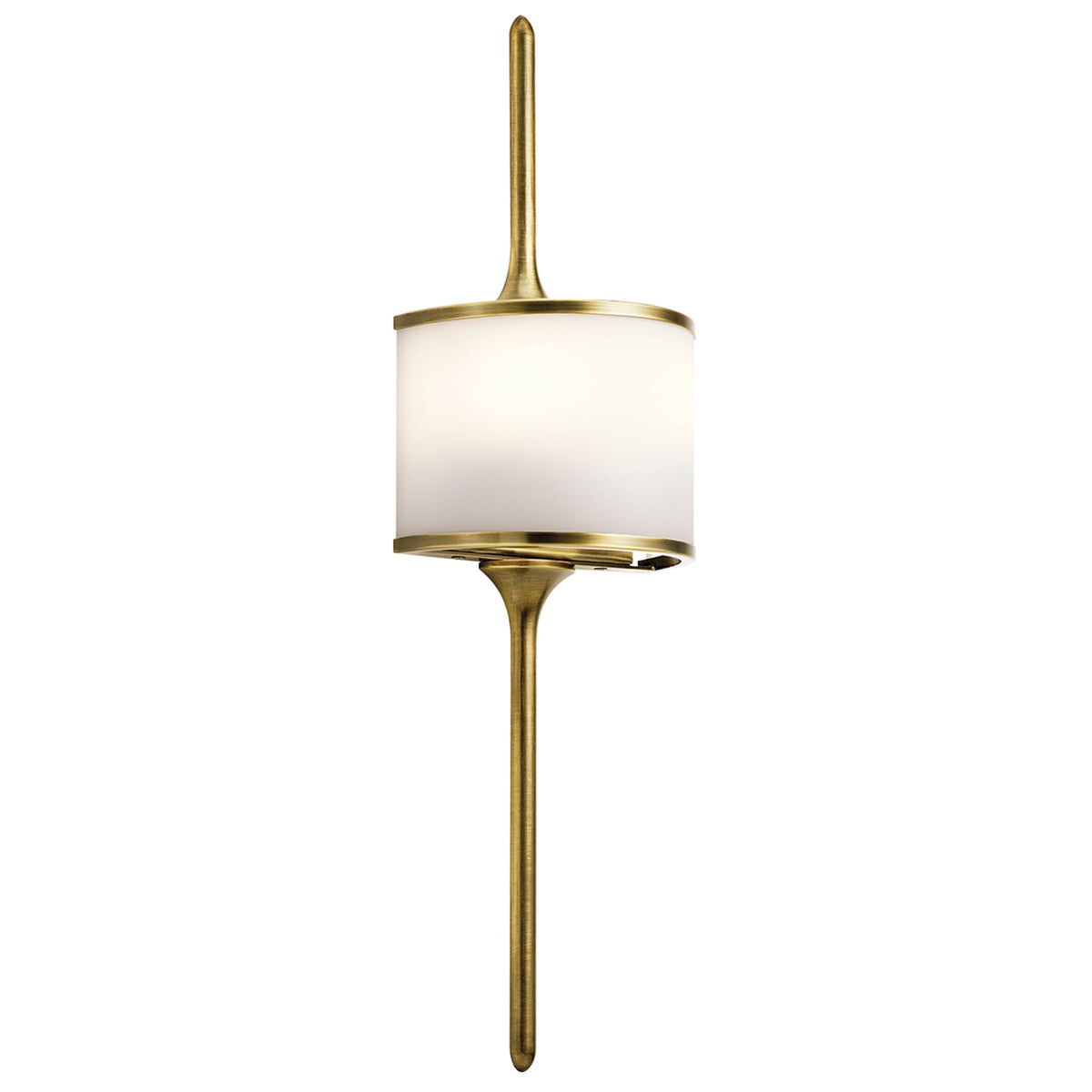 Mona IP44 2 Light Small Wall Light in Natural Brass