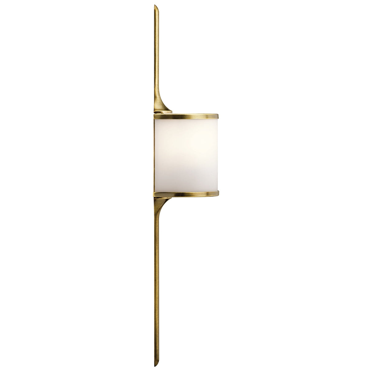 Mona IP44 2 Light Small Wall Light in Natural Brass