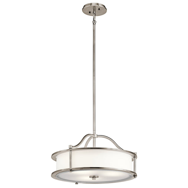 Emory 3 Light Pendant or Semi Flush Light in Classic Pewter
