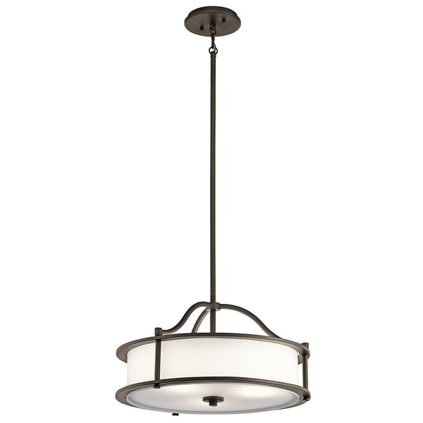 Emory 3 Light Pendant or Semi Flush Light in Olde Bronze