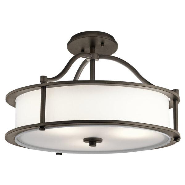 Emory 3 Light Pendant or Semi Flush Light in Olde Bronze