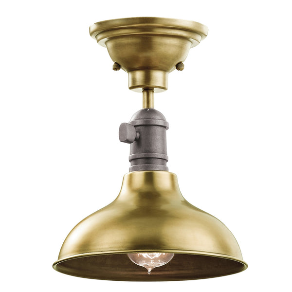 Cobson Mini Pendant or Semi Flush in Natural Brass