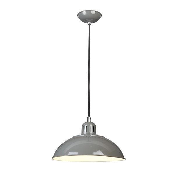 Franklin Diner Pendant Light in Tarpaulin Grey