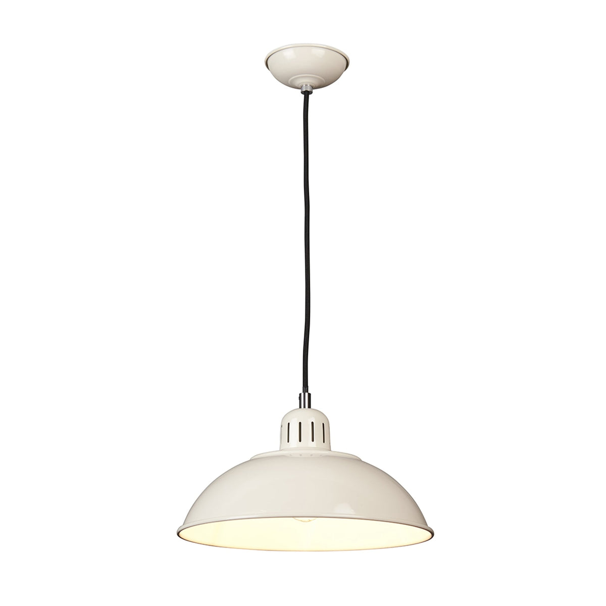 Franklin Diner Pendant Light in Oyster Cream