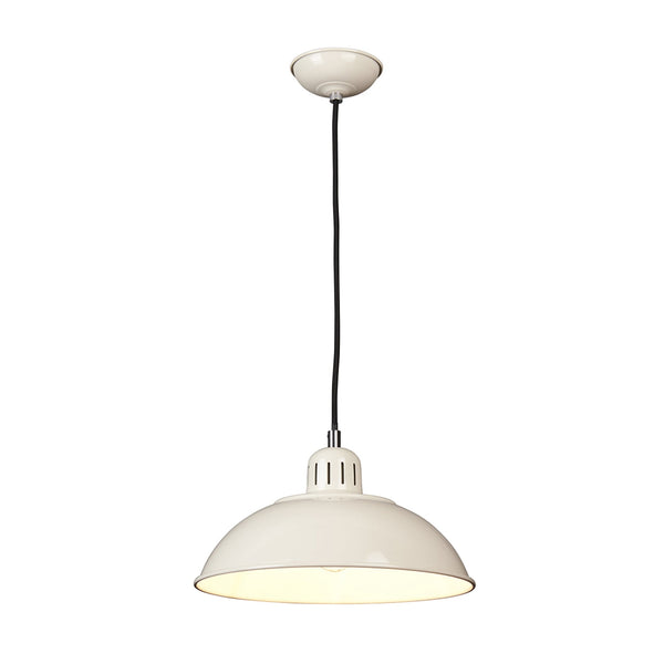 Franklin Diner Pendant Light in Oyster Cream