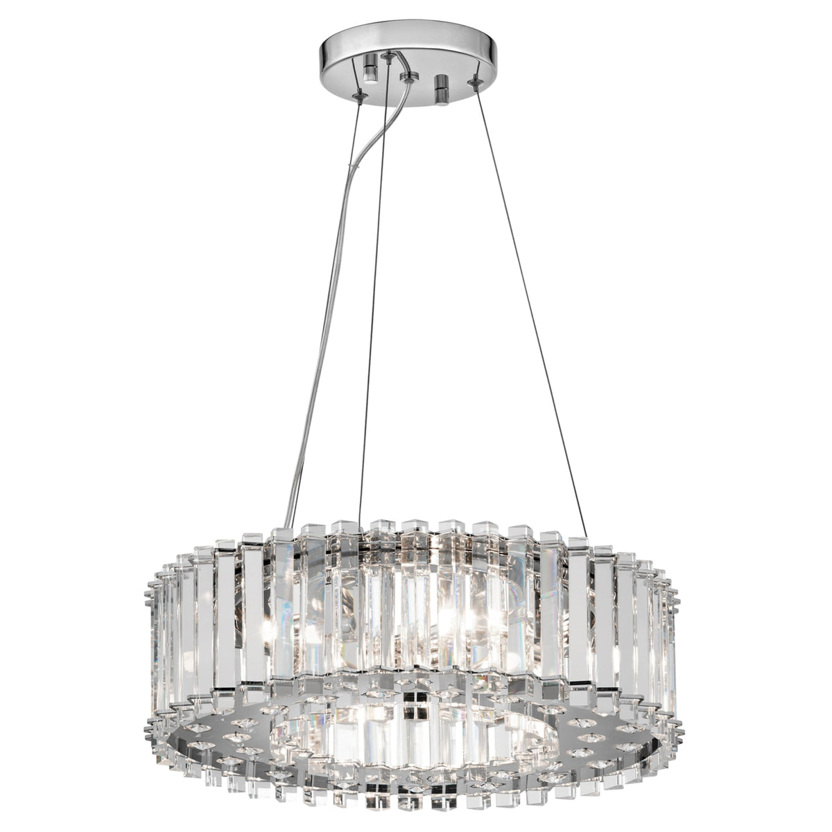 Crystal Skye IP44 LED 6 Light Chandelier Pendant in Chrome