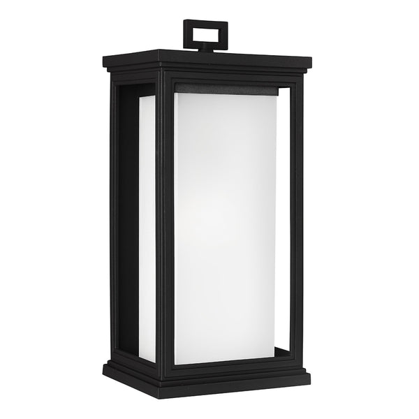 Roscoe Large Coastal Outdoor Wall Lantern in Textured Black