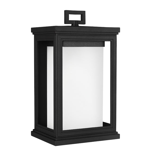 Roscoe Medium Coastal Outdoor Wall Lantern in Textured Black