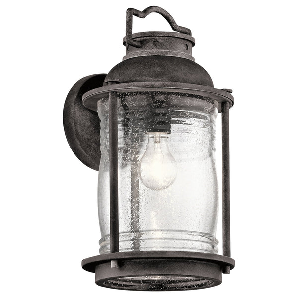 Ashland Bay Large Outdoor Wall Lantern in Weathered Zinc