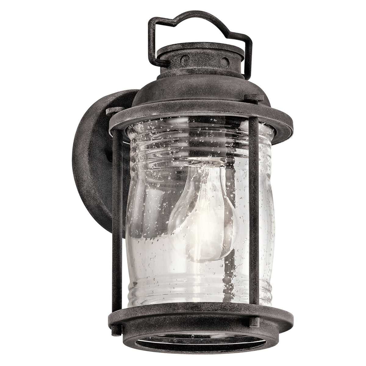 Ashland Bay Small Outdoor Wall Lantern in Weathered Zinc