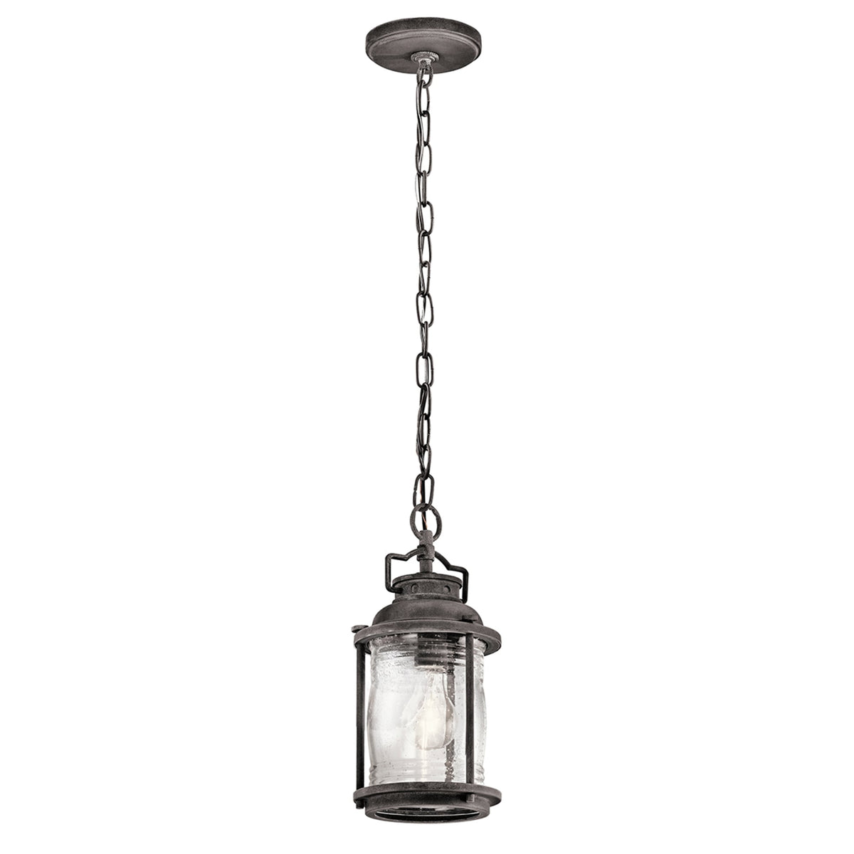 Ashland Bay Outdoor Chain Pendant in Weathered Zinc