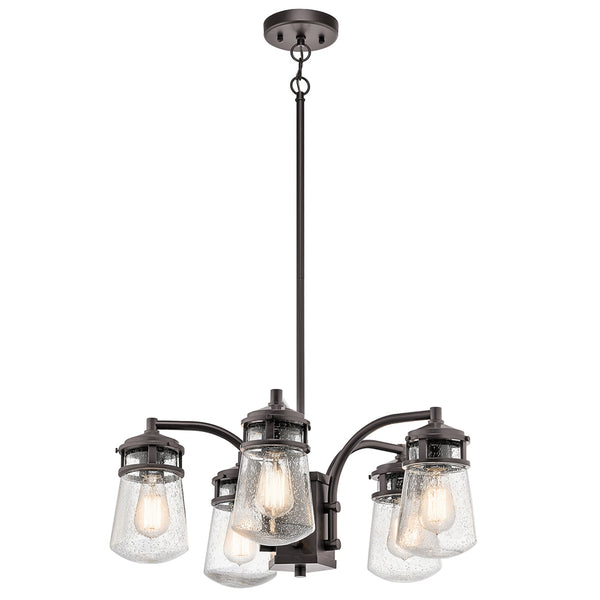Lyndon 5 Light IP44 Chandelier in Architectural Bronze