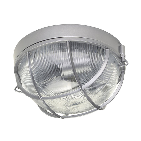 Marina Outdoor Bulkhead Flush Ceiling Light in Hematite