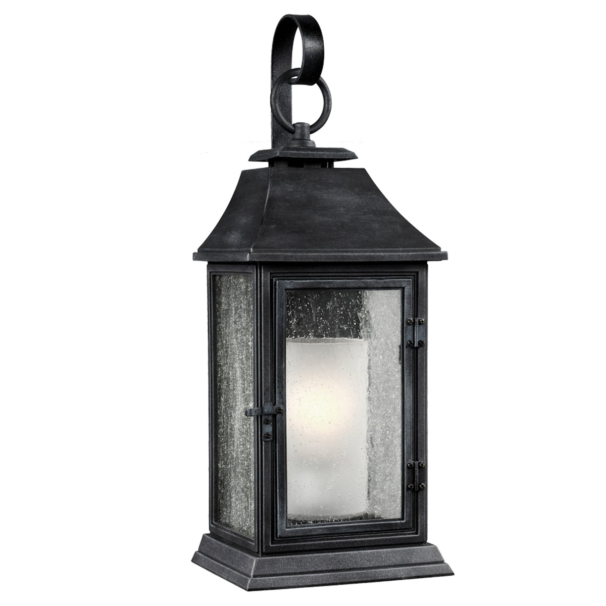 Shepherd Large Coastal Wall Lantern in Dark Weathered Zinc
