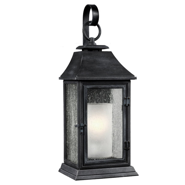 Shepherd Large Coastal Wall Lantern in Dark Weathered Zinc