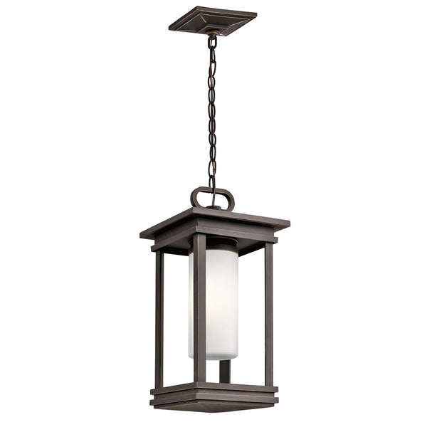 South Hope Small Outdoor Chain Lantern Pendant in Rubbed Bronze