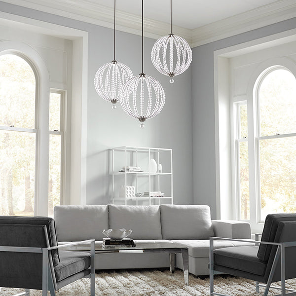 Oberlin Large LED Crystal Bead Orb Pendant