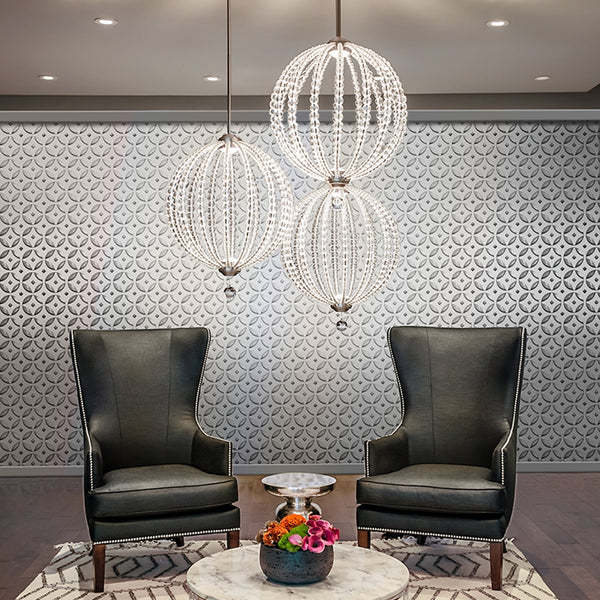 Oberlin Medium LED Crystal Bead Orb Pendant