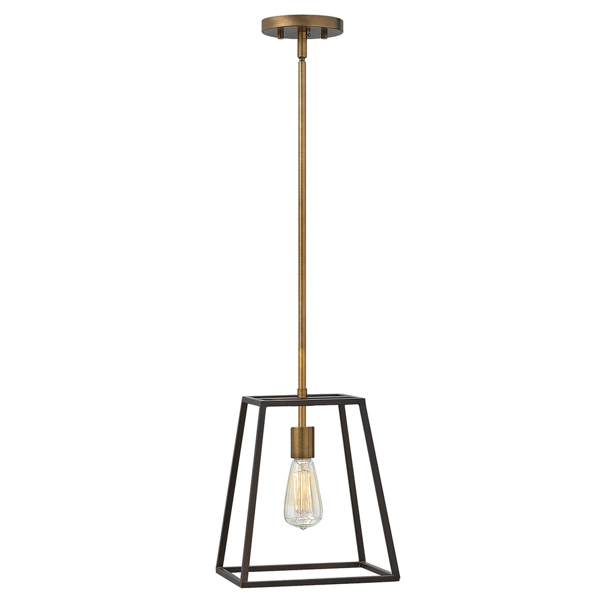 Fulton 1 Light Cage Pendant in Bronze