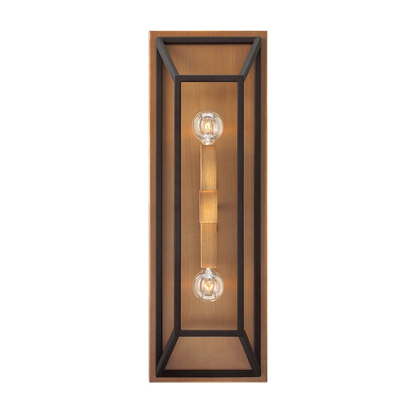 Fulton 2 Light Wall Light in Bronze and Brass