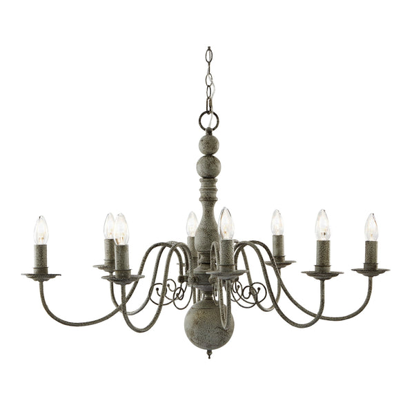Greythorne Eight Arm Chandelier in Textured Grey Finish