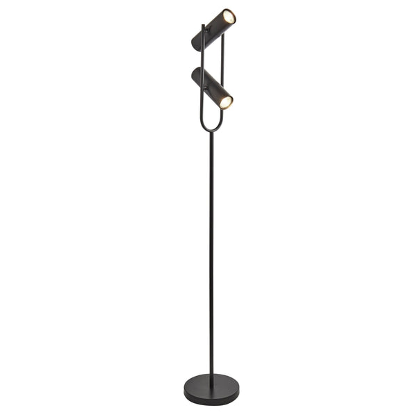 Telescope Twin Cylinder Shade Floor Lamp in Black