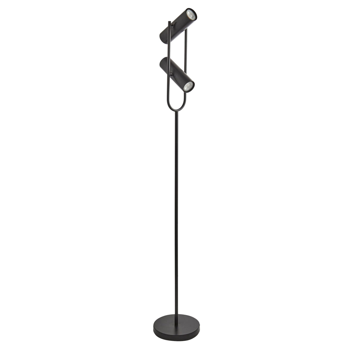 Telescope Twin Cylinder Shade Floor Lamp in Black