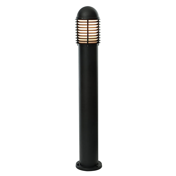 Louvre Matt Black and Opal Plastic IP44 Bollard Light