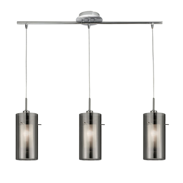 Duo 2 Smoked Glass Triple Bar Pendant