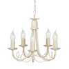 Minster Five Light Chandelier or Semi Flush in Ivory Gold