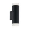 Riga LED Exterior Up and Down Wall Light in Black
