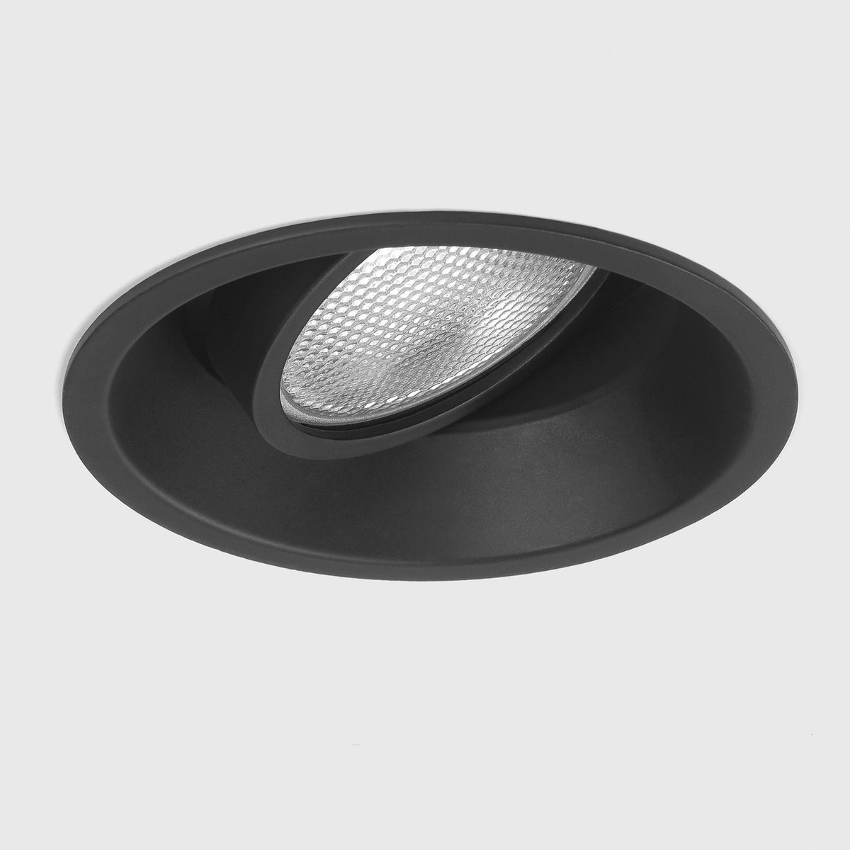 Minima 230v Round Adjustable Recessed Downlight in Matt Black