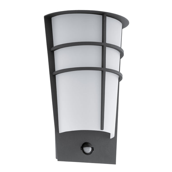 Breganzo 1 LED IP44 Outdoor PIR Wall Light in Anthracite