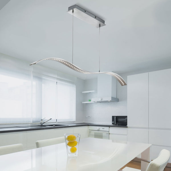 Satin Silver LED Wavy Bar Light with Clear Glass