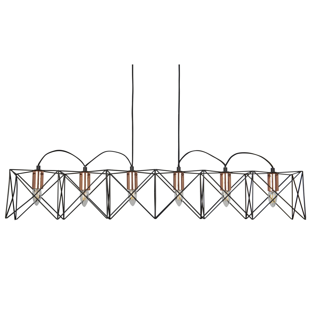 Anthea 6 Light Black and Copper Frame Pendant