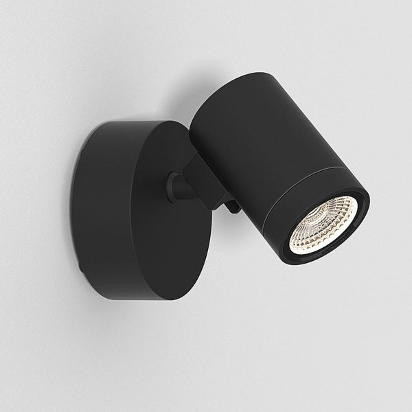 Bayville IP65 Textured Black Adjustable Single 8.2w LED Spotlight