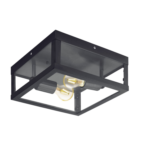 Alamonte 1 IP44 Outdoor Wall or Ceiling Light in Black