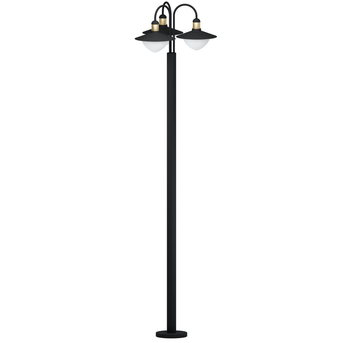 Sirmione IP44 Outdoor Post Light in Black and Gold