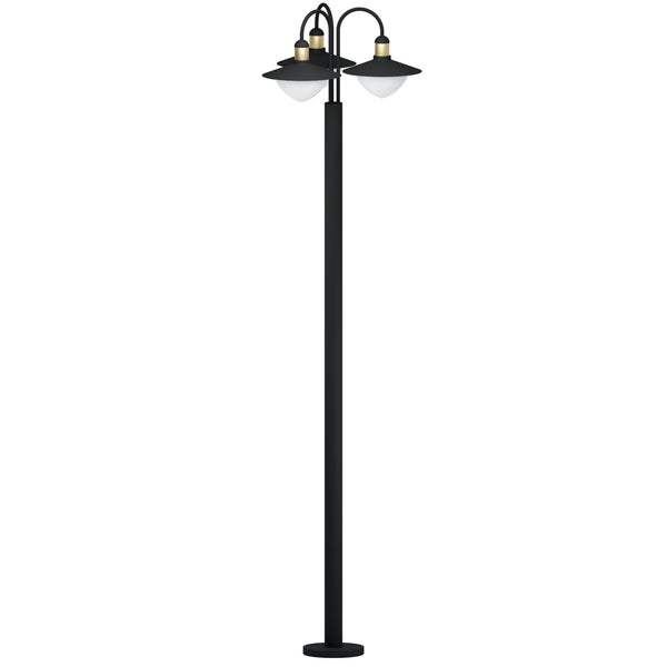 Sirmione IP44 Outdoor Post Light in Black and Gold